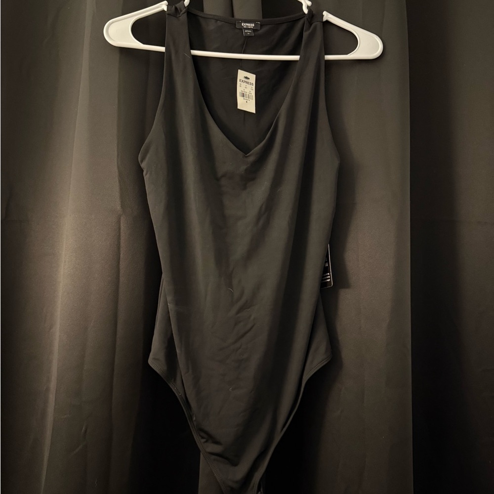 Express Classic Black V-Neck Bodysuit
